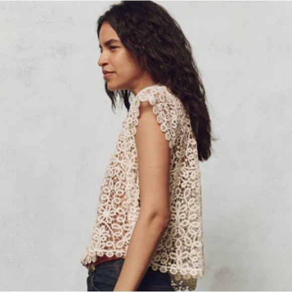 THE GREAT. The Lattice Top in Cream • NWT - Picture 3 of 10